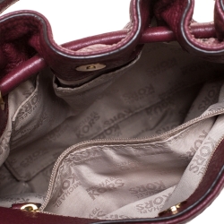 Pre Owned حقيبة كروس مايكل كورس شراشيب جلد عنابية