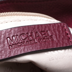 Pre Owned حقيبة كروس مايكل كورس شراشيب جلد عنابية