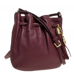 Pre Owned حقيبة كروس مايكل كورس شراشيب جلد عنابية