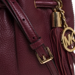 Pre Owned حقيبة كروس مايكل كورس شراشيب جلد عنابية