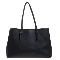 Pre Owned حقيبة يد مايكل مايكل كورس جيت سيت جلد سوداء