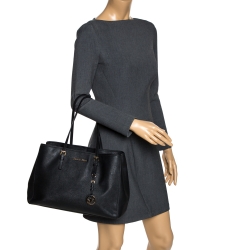 Pre Owned حقيبة يد مايكل مايكل كورس جيت سيت جلد سوداء