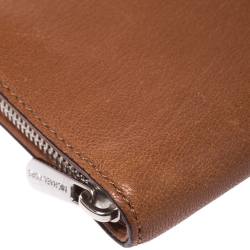 Pre Owned محفظة مايكل كورس سحاب مستدير هاميلتون جلد بنية