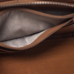 Pre Owned محفظة مايكل كورس سحاب مستدير هاميلتون جلد بنية