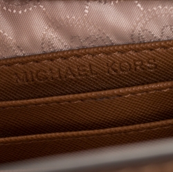 Pre Owned حقيبة كروس مايكل كورس ميني سيلما جلد سافيانو بني