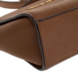 Pre Owned حقيبة كروس مايكل كورس ميني سيلما جلد سافيانو بني