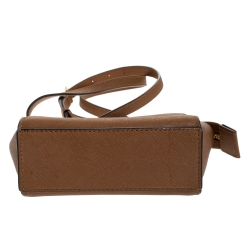 Pre Owned حقيبة كروس مايكل كورس ميني سيلما جلد سافيانو بني