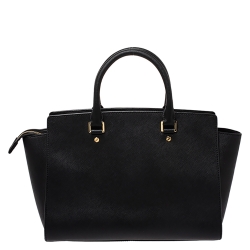 Pre Owned MICHAEL Michael Kors Black Leather Large Selma Satchel