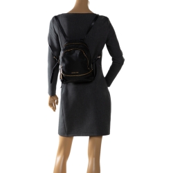 Pre Owned Michael Kors Black Leather Small Rhea Backpack