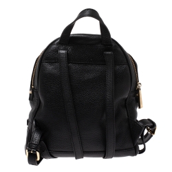 Pre Owned Michael Kors Black Leather Small Rhea Backpack