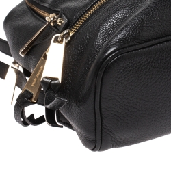 Pre Owned Michael Kors Black Leather Small Rhea Backpack