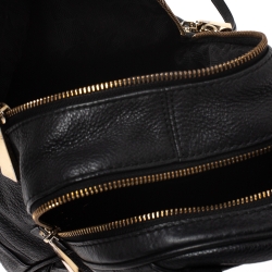 Pre Owned Michael Kors Black Leather Small Rhea Backpack
