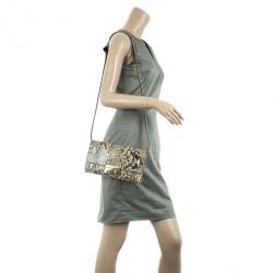 Pre Owned Michael Kors Gia Python Clutch Bag