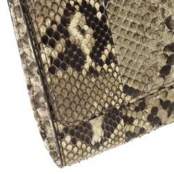 Pre Owned Michael Kors Gia Python Clutch Bag