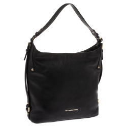 Pre Owned Michael Kors Black Leather Bedford Belted Shoulder Bag