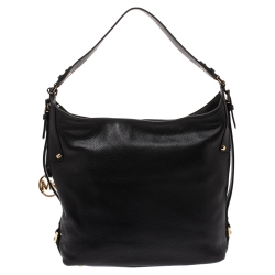 Pre Owned Michael Kors Black Leather Bedford Belted Shoulder Bag