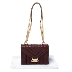 مملوكة مسبقًا Michael Kors Burgundy Leather Small Whitney Shoulder Bag
