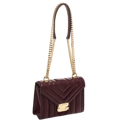 مملوكة مسبقًا Michael Kors Burgundy Leather Small Whitney Shoulder Bag