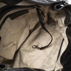 Pre Owned MICHAEL Michael Kors Black Croc Embossed Leather Hamilton Tote