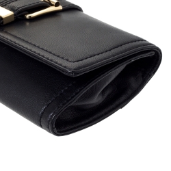 Pre Owned Michael Kors Black Leather Buckle Clutch