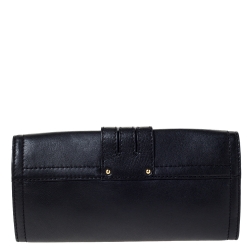 Pre Owned Michael Kors Black Leather Buckle Clutch