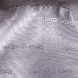 Pre Owned Michael Kors Grey Perforated Leather Mini Rhea Backpack