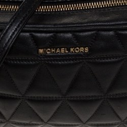 Pre Owned Michael Kors Black Quilted Leather Ginny Camera Crossbody Bag