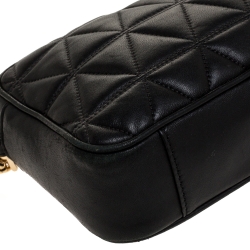 Pre Owned Michael Kors Black Quilted Leather Ginny Camera Crossbody Bag