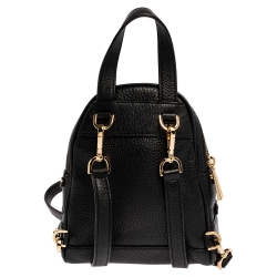 Pre Owned Michael Kors Black Leather Mini Rhea Backpack