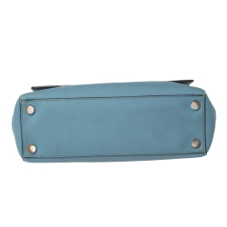 Pre Owned Michael Kors Blue Leather Medium Ava Top Handle Bag