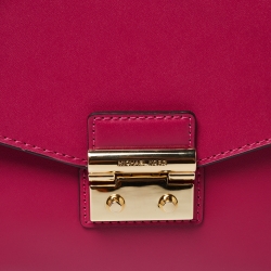 Pre Owned Michael Kors Pink Leather Sloan Top Handle Bag