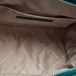 Pre Owned Michael Kors Blue Leather Small Avril Top Zip Satchel