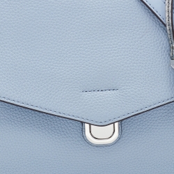 Pre Owned Michael Kors Pale Blue Leather Bristol Medium Top Handle Bag