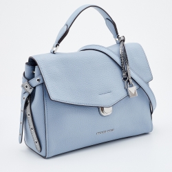 Pre Owned Michael Kors Pale Blue Leather Bristol Medium Top Handle Bag