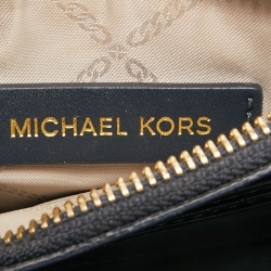 Pre Owned Michael Kors White/Blue Monogram Coated Canvas and Leather Mercer Tote