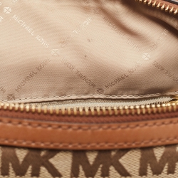 Pre Owned  Michael Kors Brown Signature  Canvas and Leather Duffle Satchel