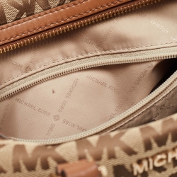 Pre Owned  Michael Kors Brown Signature  Canvas and Leather Duffle Satchel