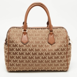Pre Owned  Michael Kors Brown Signature  Canvas and Leather Duffle Satchel