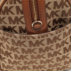 Pre Owned  Michael Kors Brown Signature  Canvas and Leather Duffle Satchel