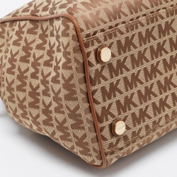 Pre Owned  Michael Kors Brown Signature  Canvas and Leather Duffle Satchel