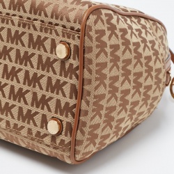 Pre Owned  Michael Kors Brown Signature  Canvas and Leather Duffle Satchel