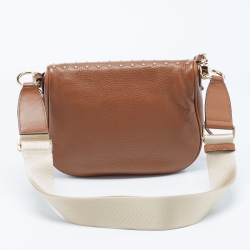 Pre Owned Michael Kors Tan Studded Leather Belt Bag