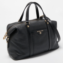 Pre Owned Michael Kors Black Leather Beck Satchel