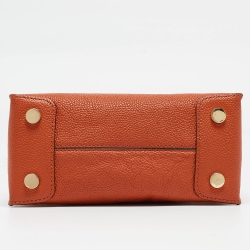 Pre Owned Michael Kors Orange Leather Small Mercer Tote