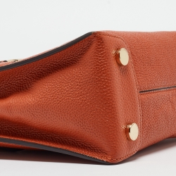 Pre Owned Michael Kors Orange Leather Small Mercer Tote