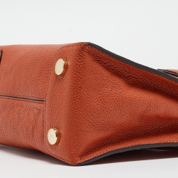 Pre Owned Michael Kors Orange Leather Small Mercer Tote