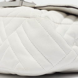 Pre Owned Michael Kors White Quilted Leather Peyton Shoulder Bag