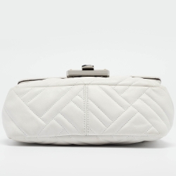 Pre Owned Michael Kors White Quilted Leather Peyton Shoulder Bag