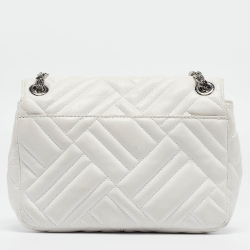 Pre Owned Michael Kors White Quilted Leather Peyton Shoulder Bag