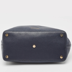 Pre Owned Michael Kors Navy Blue Leather Brooklyn Shoulder Bag